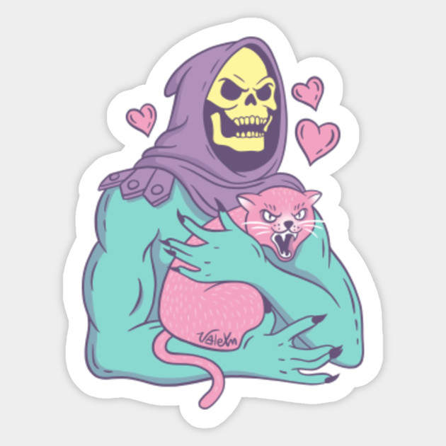skeletor riding a cat